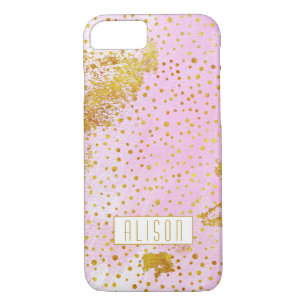 Rosa Aquarell und Goldfolie Confetti Case-Mate iPhone Hülle