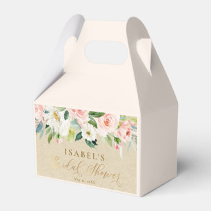 Rosa Aquarell und Kraft Rustikale Brautparty Geschenkschachtel
