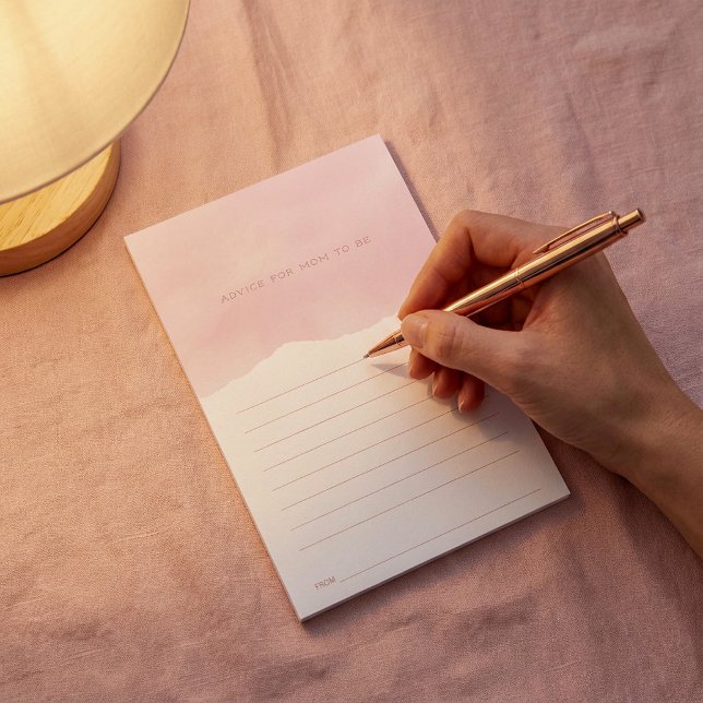 Rosa Aquarellandung für Mum Baby Dusche Begleitkarte (Pink watercolor Advice for Mum Baby Shower Enclosure Card.)