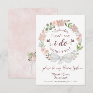 Rosa Aquarellblume bleibe meine BlumenGirl-Karte