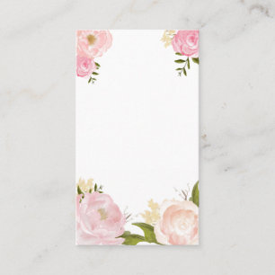 Rosa Aquarellblumen leere vertikale Karte