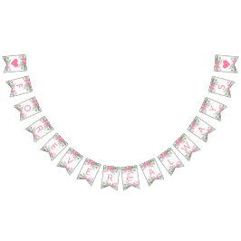 Rosa Aquarellblüte Blüten Hochzeit für immer Wimpelkette