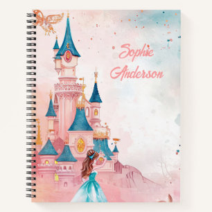 Rosa Aquarelldruckerin Notizbuch