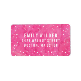 Rosa Aquarelldusche Kinderdusche Adressaufkleber