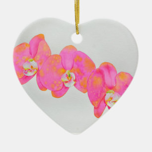 Rosa Aquarellfarbe Orchideenmalerei tropische Blum Keramikornament