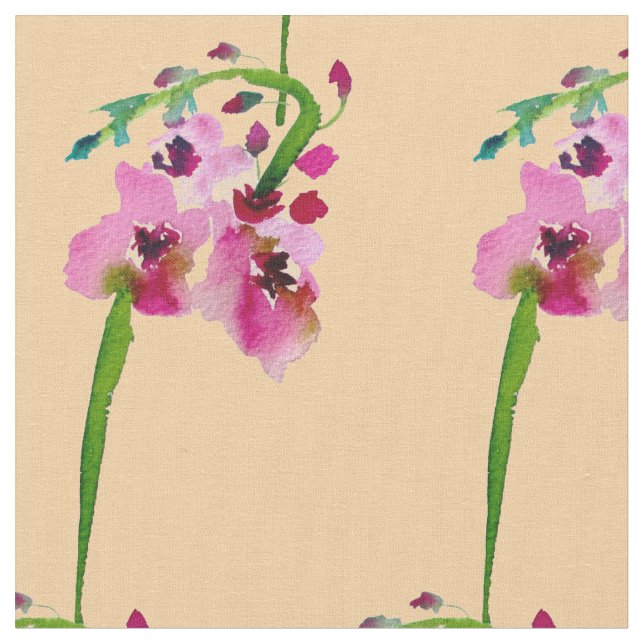 Rosa Aquarellfarbe Verbascum Blume Stoff (Nahaufnahme)