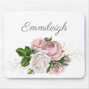 Rosa Aquarellfarbe Weiße Schrift Mousepad