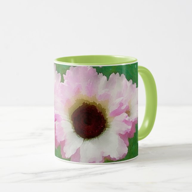 Rosa Aquarellfarben Blume Art Tasse Cup (VorderseiteRechts)