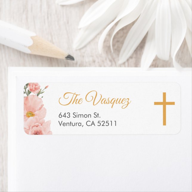 Rosa Aquarellfarben Blume Erste heilige Kommune Ni (Insitu)