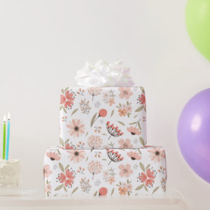 Rosa Aquarellfarben Blume Nahtloses Muster Geschenkpapier