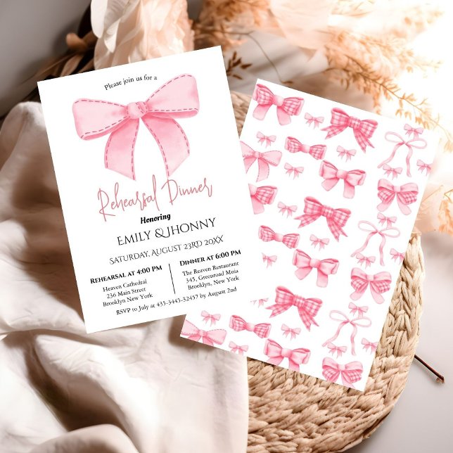 Rosa Aquarellfarben Blush Probe Dinner Einladung (Von Creator hochgeladen)