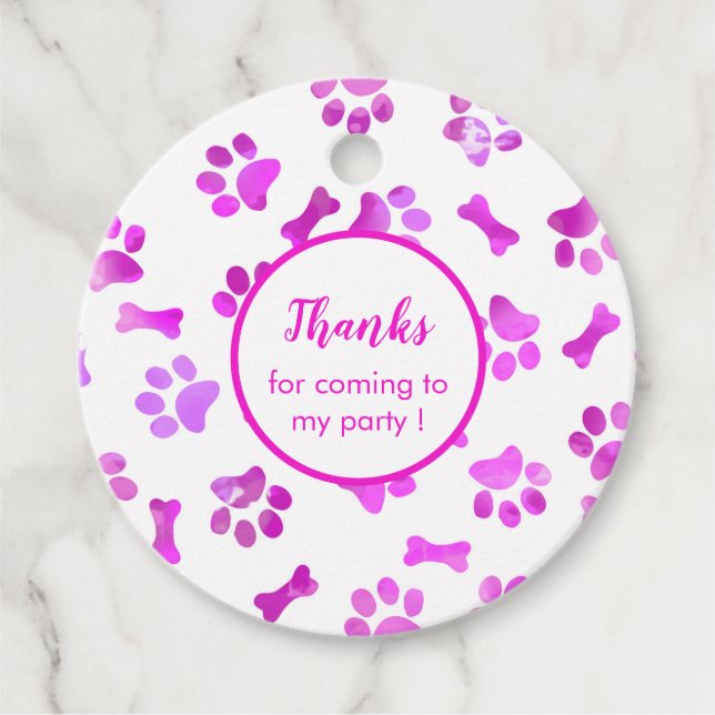 Rosa Aquarellfarben Drucke Geschenkanhänger (Vorderseite)