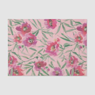 Rosa Aquarellfarben FlorCollage aus Blume Seidenpapier