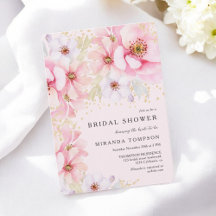 Rosa Aquarellfarben Glitzer Brautparty