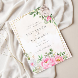 Rosa Aquarellfarben, goldene Hochzeit Save The Date