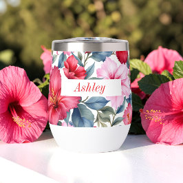 Rosa Aquarellfarben Hibiskus Blume