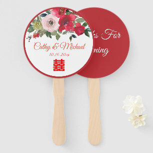 Rosa Aquarellfarben Moderne Chinesische Hochzeit Fächer