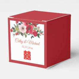 Rosa Aquarellfarben Moderne Chinesische Hochzeit Geschenkschachtel