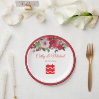 Rosa Aquarellfarben Moderne Chinesische Hochzeit