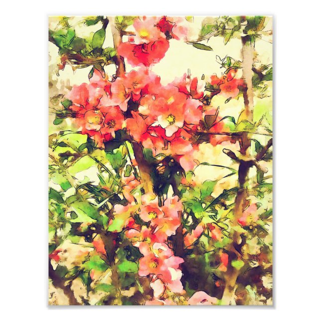 Rosa Aquarellfarben Muster 1 Fotodruck (Vorne)