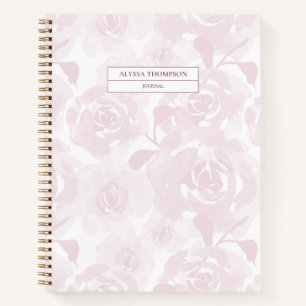 Rosa Aquarellfarben - Personalisierte Rose Notizbuch
