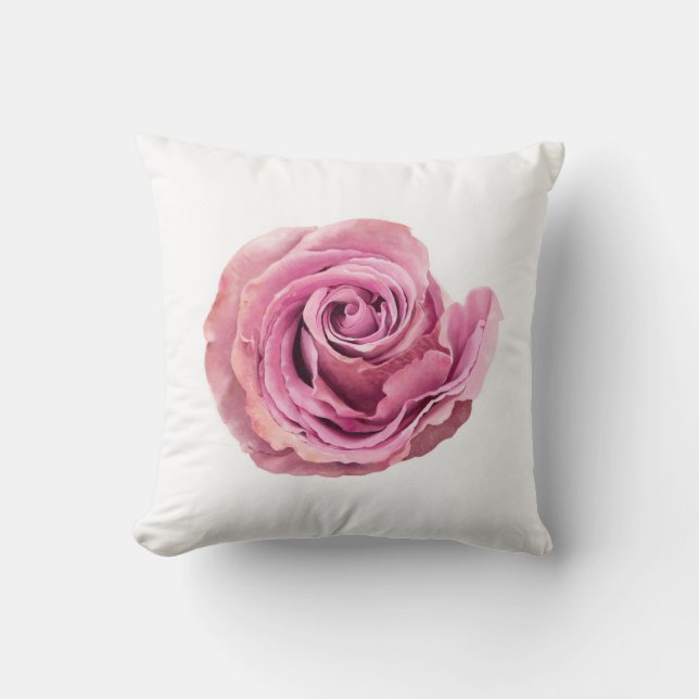 Rosa Aquarellfarben Rose Bläschenpilz Kissen (Vorderseite)