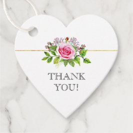 Rosa Aquarellfarben Rose Blumenhochzeit Vielen Dan Geschenkanhänger