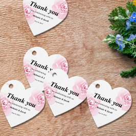 Rosa Aquarellfarben Rose Herz Geschenkanhänger