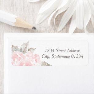 Rosa Aquarellfarben Rose Hochzeit Rücksendeadresse