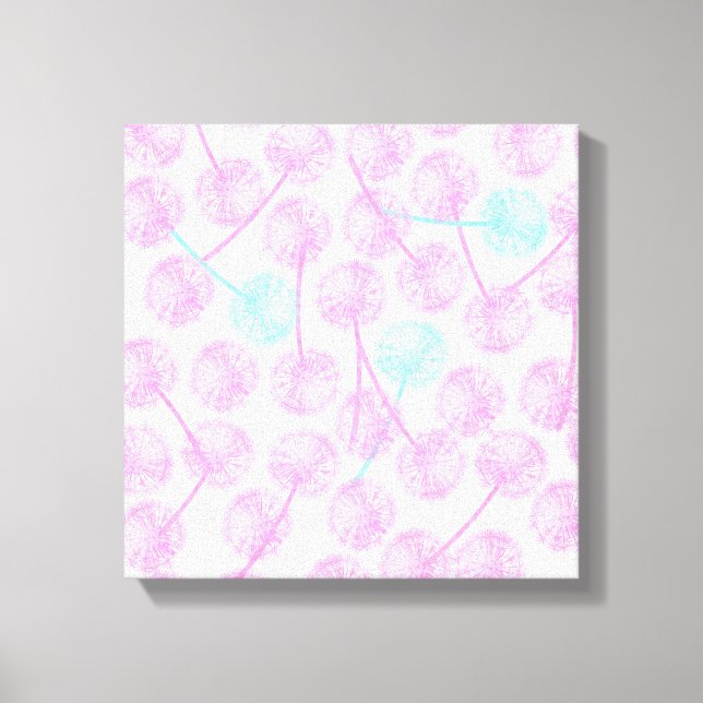 Rosa Aquarellfarben Sommerleuchter Blumenmuster Leinwanddruck (Vorderseite)