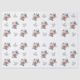 Rosa Aquarellfarbene Rose mit Aquamarinen Folies Seidenpapier