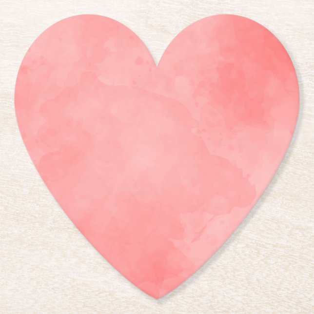 Rosa Aquarellherz, romantische Liebe Untersetzer (Vorderseite)
