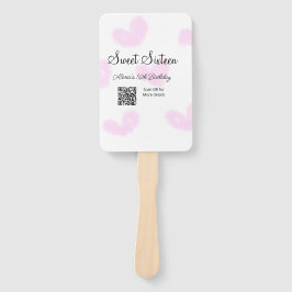 Rosa Aquarellherzen QR 16 . Geburtstag Geburtstag Fächer