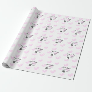 Rosa Aquarellherzen QR 16 . Geburtstag Geburtstag Geschenkpapier