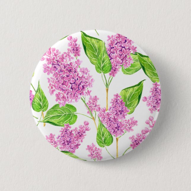 Rosa Aquarelllische Blume Button (Vorderseite)