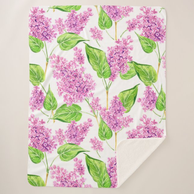 Rosa Aquarelllische Blume Sherpadecke (Vorderseite)