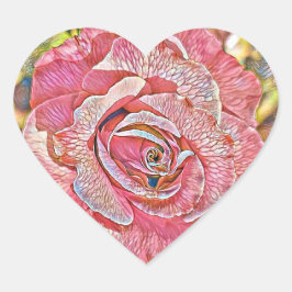 Rosa Aquarellmalerei Herz-Aufkleber