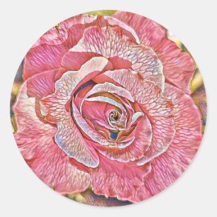 Rosa Aquarellmalerei Runder Aufkleber