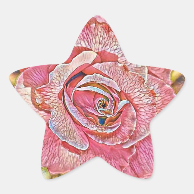 Rosa Aquarellmalerei Stern-Aufkleber (Vorderseite)