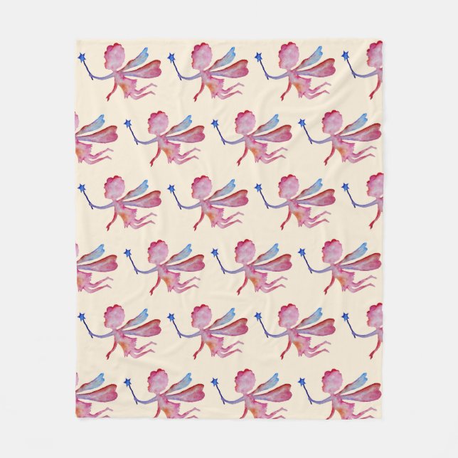 Rosa Aquarellmühle Zeichnend Fleece Blanket (Vorderseite)