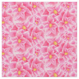 Rosa Aquarellmuster aus Kamelien Stoff