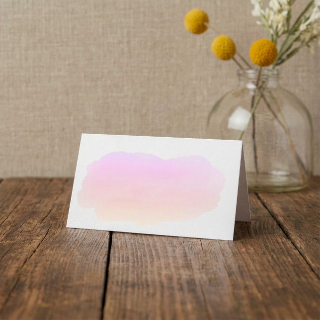 Rosa Aquarellname Platzkarte (Pink watercolor guest name place card)