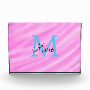 Rosa Aquarellpastellfarben fügen Titellongrammbuch Fotoblock