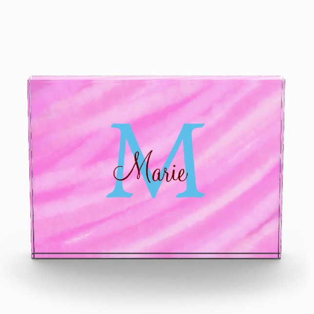 Rosa Aquarellpastellfarben fügen Titellongrammbuch Fotoblock (Vorderseite)