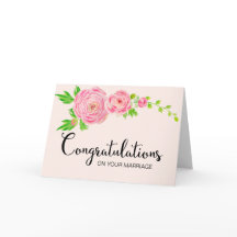 Rosa Aquarellranunculus-Glückwunsch-Karte