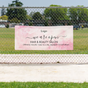 Rosa Aquarellsalon Schönheitssalon Banner