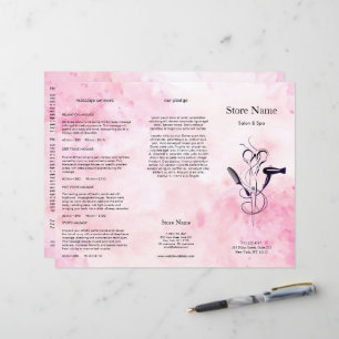 Rosa Aquarellsalon Schönheitssalon Dreifache Bruch