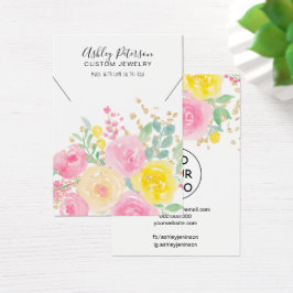 Rosa Aquarellschmuck mit floraler Aquarellzeichnun