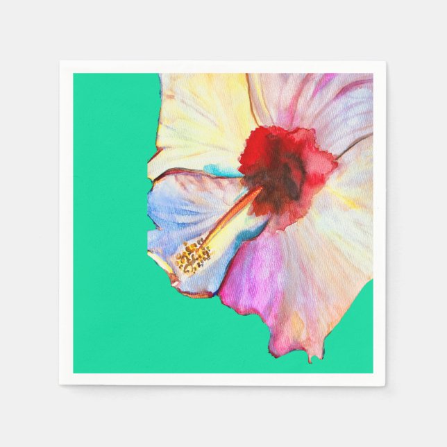 Rosa Aquarelltulis Kunst Serviette (Vorderseite)