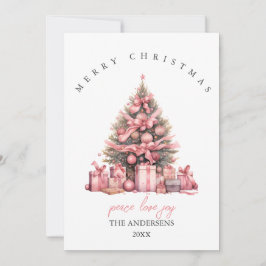 Rosa Aquarellwein Weihnachtskarte Einladung